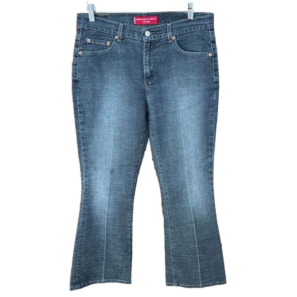 Levi's 515 Women's Black Nouveau Distressed Boot Cut Stretch Jeans 32Wx29L